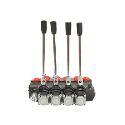 Distributore idraulico a 4 leve, valvola di sicurezza SD11, portata 80L/min, leva e riduzione -15 /+80 Breckner Germany - immagine 7