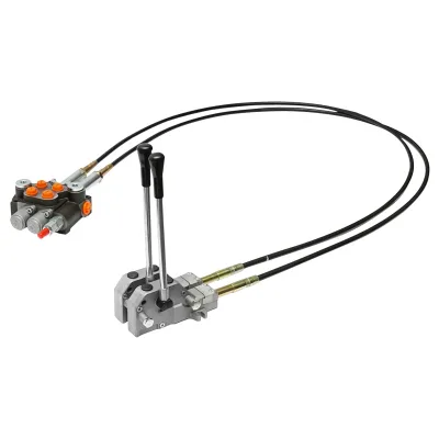 Distributore idraulico con 2 leve, lunghezza cavo 2m pressione 250 bar portata 40L/min - immagine 3