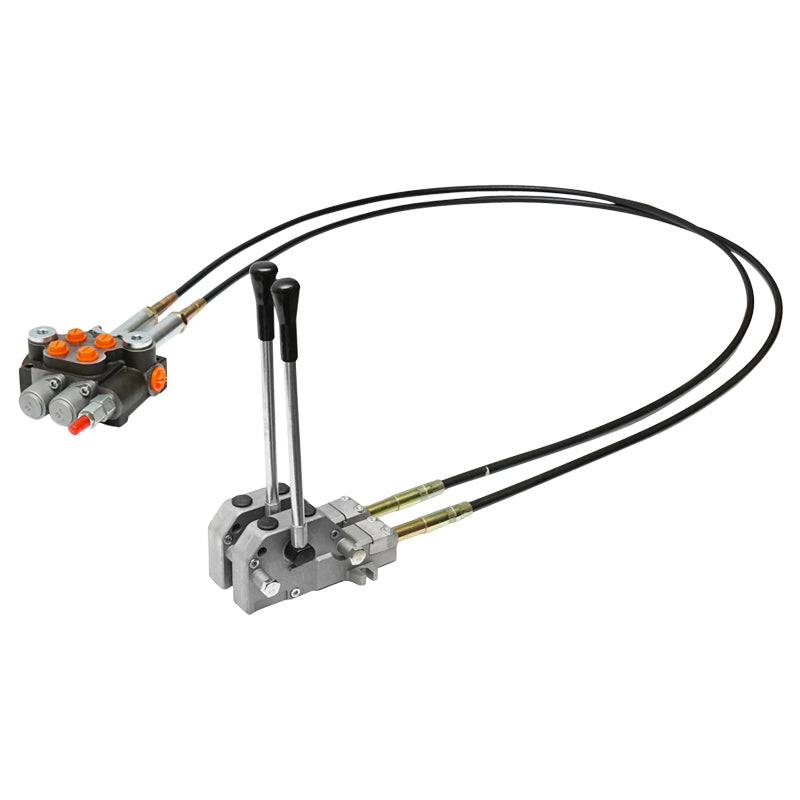 Distributore idraulico con 2 leve, lunghezza cavo 2m pressione 250 bar portata 40L/min - immagine 3