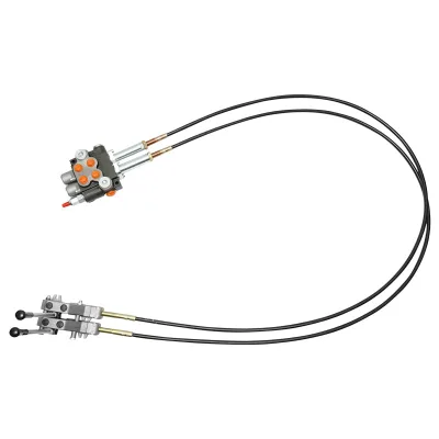 Distributore idraulico con 2 leve, lunghezza cavo 2m pressione 250 bar portata 40L/min - immagine 6