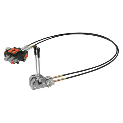 DISTRIBUTORE OLEODINAMICO 2 leve, lunghezza cavo 2m pressione 250 bar portata 80L/min