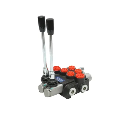 DISTRIBUTORE OLEODINAMICO a 2 leve portata 40L/min con leva e riduzione inclusa -15 /+80 - immagine 7
