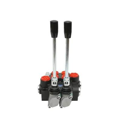 DISTRIBUTORE OLEODINAMICO a 2 leve portata 40L/min con leva e riduzione inclusa -15 /+80 - immagine 6