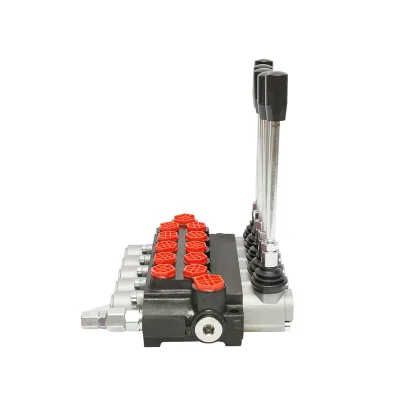 DISTRIBUTORE OLEODINAMICO a 5 leve portata 40L/min con leva e riduzione inclusa -15 /+80 - immagine 4