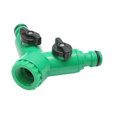Distributore Y a 2 vie con rubinetti e connettore rapido per tubo da giardino 1/2-3/4 - immagine 8