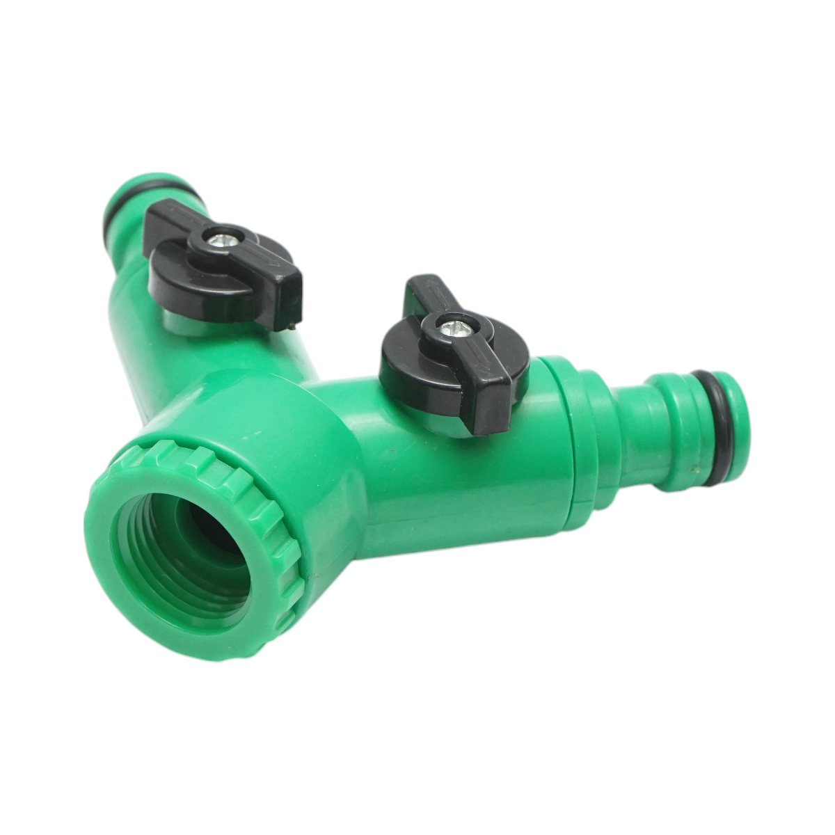 Distributore Y a 2 vie con rubinetti e connettore rapido per tubo da giardino 1/2-3/4 - immagine 7
