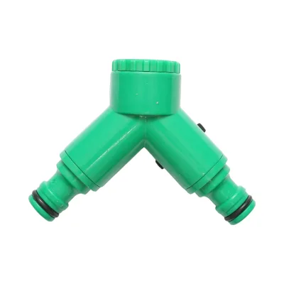 Distributore Y a 2 vie con rubinetti e connettore rapido per tubo da giardino 1/2-3/4 - immagine 4