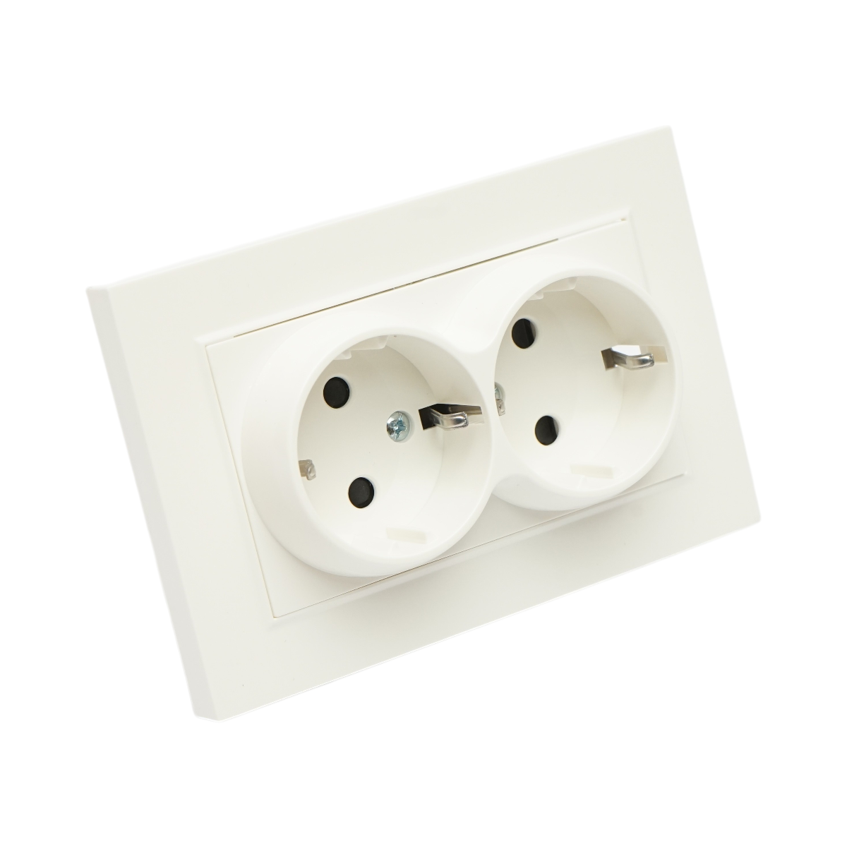 Doppia presa schuko bianca da incasso 220V, 16A, ABS 83x150mm - immagine 7