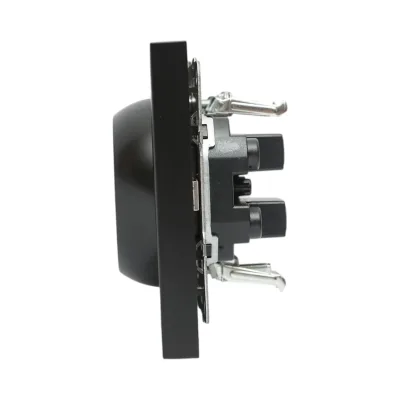 Doppia presa schuko nera da incasso 220V, 16A, ABS 83x150mm - immagine 10