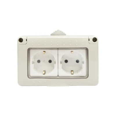 Doppia presa schuko PT IP55, 16A, 250V
