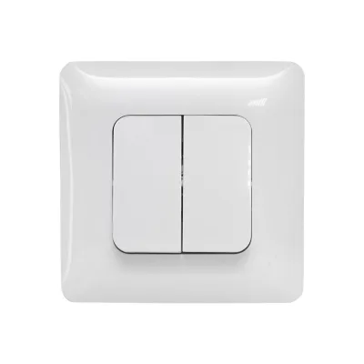 Doppio interruttore bianco ST 220V - 250V, 10A da incasso