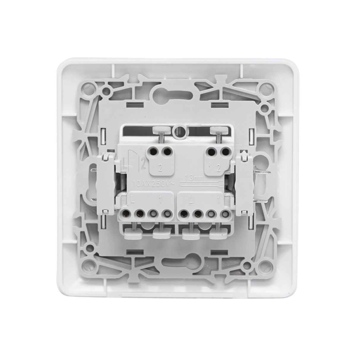 Doppio interruttore bianco ST 220V - 250V, 10A da incasso - immagine 5