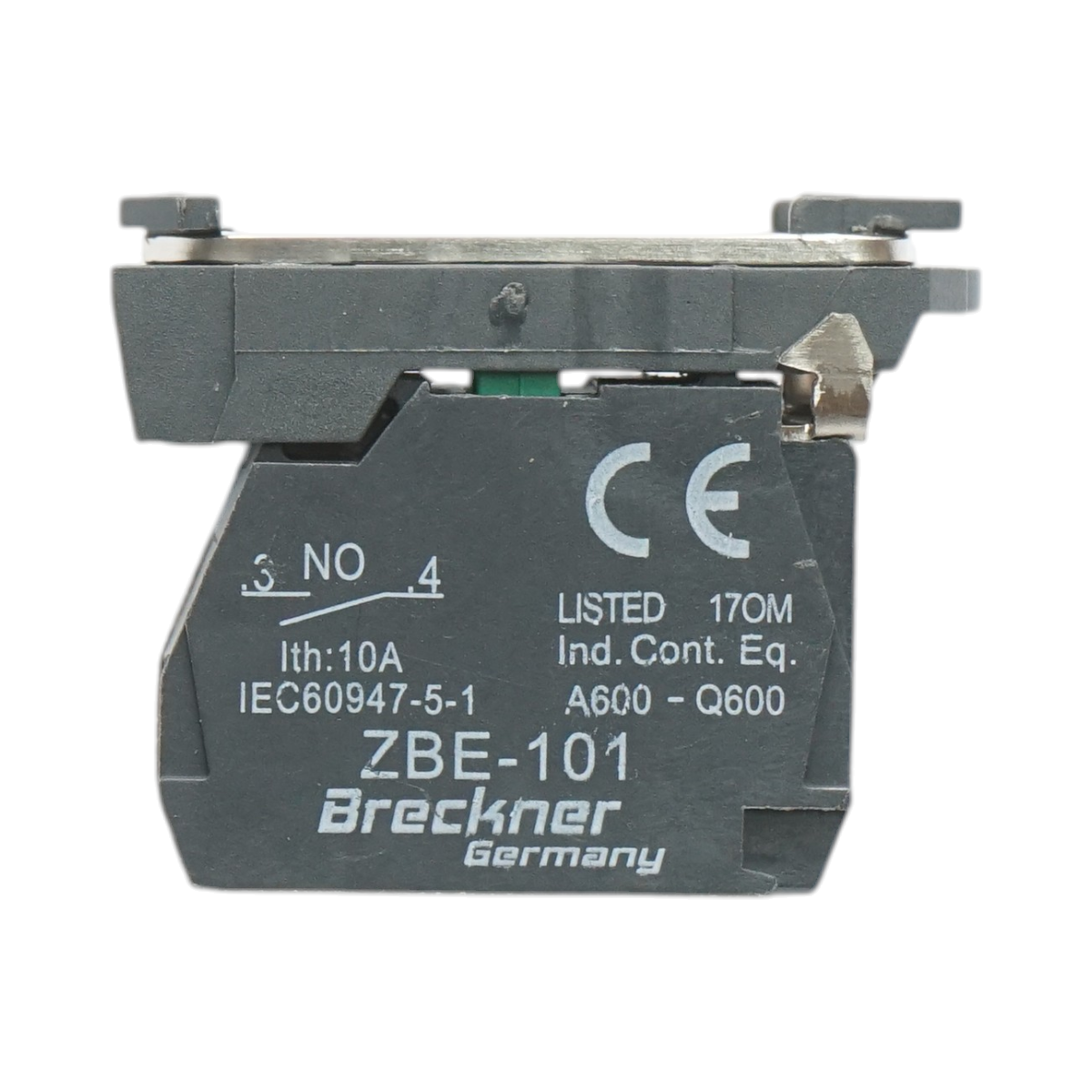 Elemento di blocco contatti ausiliari in plastica 1NO 240V/10A TB5 Breckner Germany - immagine 2