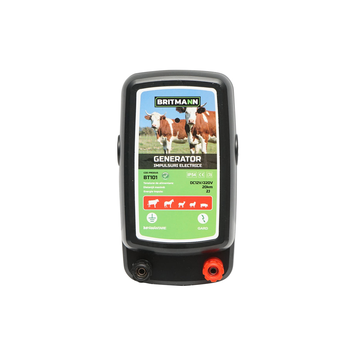 Elettrificatore 2 Joule per recinto elettrico 20Km, 12V/220V, BRITMANN - immagine 2