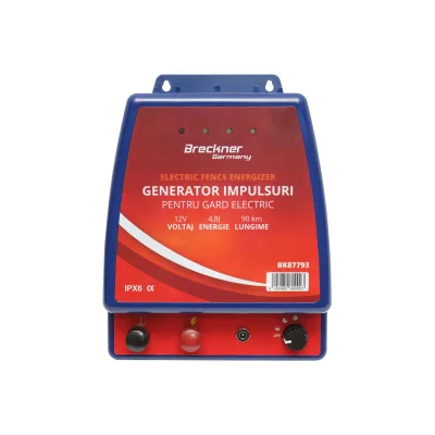 Elettrificatore 4.8 Joule per recinto elettrico, 12V/220V, Breckner Germany
