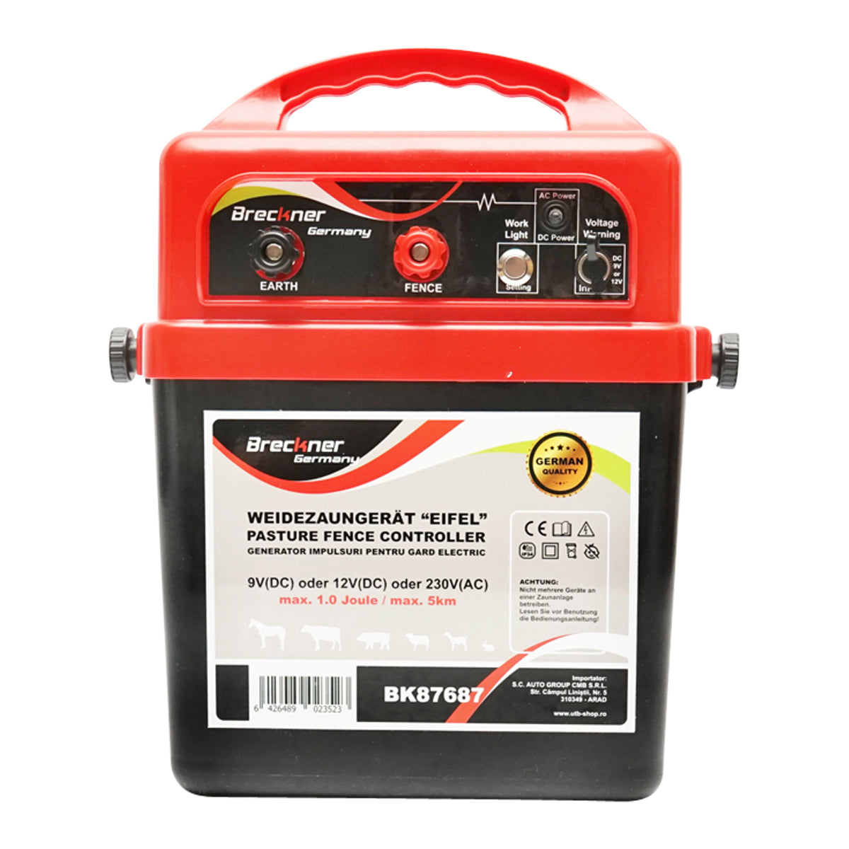 Elettrificatore 9-12V o 220V, 1 Joule, 5 km per recinzione elettrica Breckner Germany - immagine 3