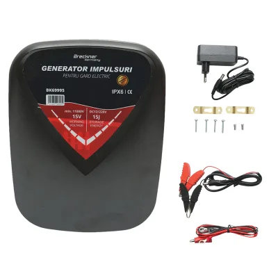 Elettrificatore a doppia alimentazione per recinto elettrico da 15 Joule, DC 12V/220V per recinzione elettrica IPX6 Breckner Germany