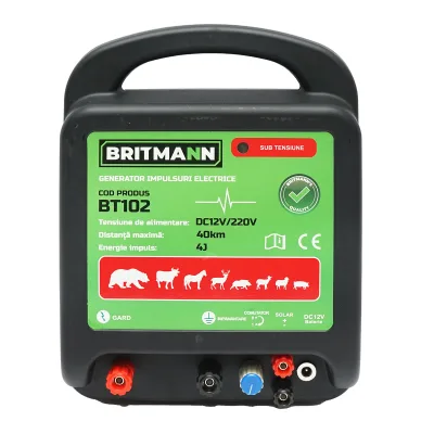 ELETTRIFICATORE A DOPPIA ALIMENTAZIONE PER RECINTO ELETTRICO DC 12/220V, 4 Joule 40km per recinzioni elettriche BRITMANN - immagine 3