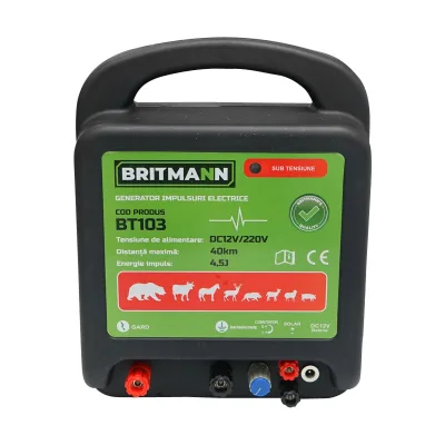 ELETTRIFICATORE A DOPPIA ALIMENTAZIONE PER RECINTO ELETTRICO DC 12/220V, 4,5 Joule 40km per recinzione elettrificata BRITMANN - immagine 3