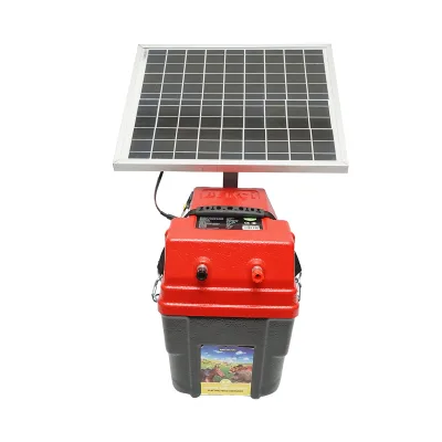 Elettrificatore per recinto elettrico da 6,9 Joule 12-220 V con batteria da 12 V, 14 A e pannello solare da 20 W - immagine 3