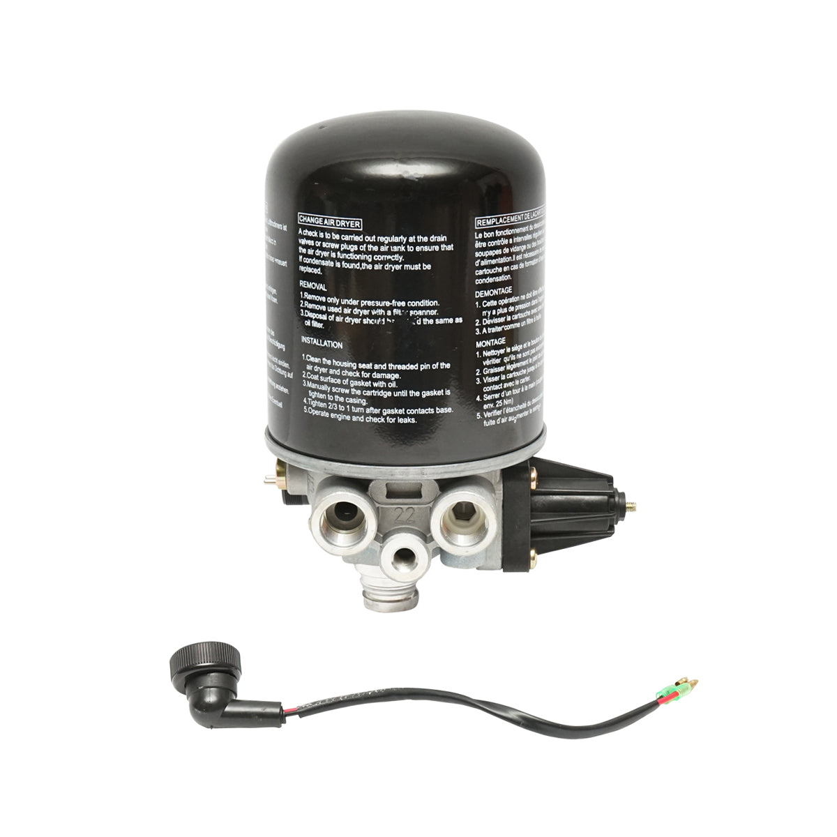 Essiccatore d’aria con filtro per sistema compressore, codici OEM 4324101110, 4324100202, 1487434901, LFP8654, T250W, AI12, TB1374X, Breckner Germany