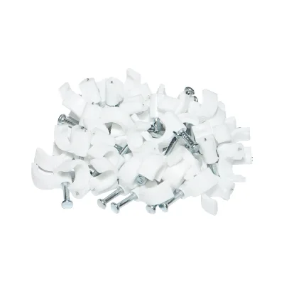 Fermaglio per chiodi in plastica da 6 mm per fissaggio cavi, 100 pezzi - immagine 3