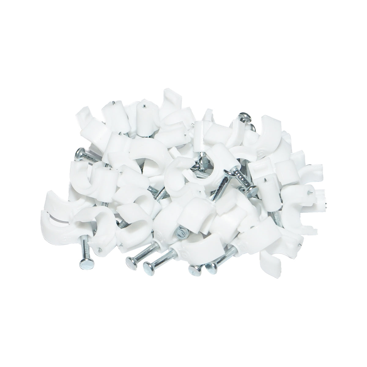 Fermaglio per chiodi in plastica da 6 mm per fissaggio cavi, 100 pezzi - immagine 3