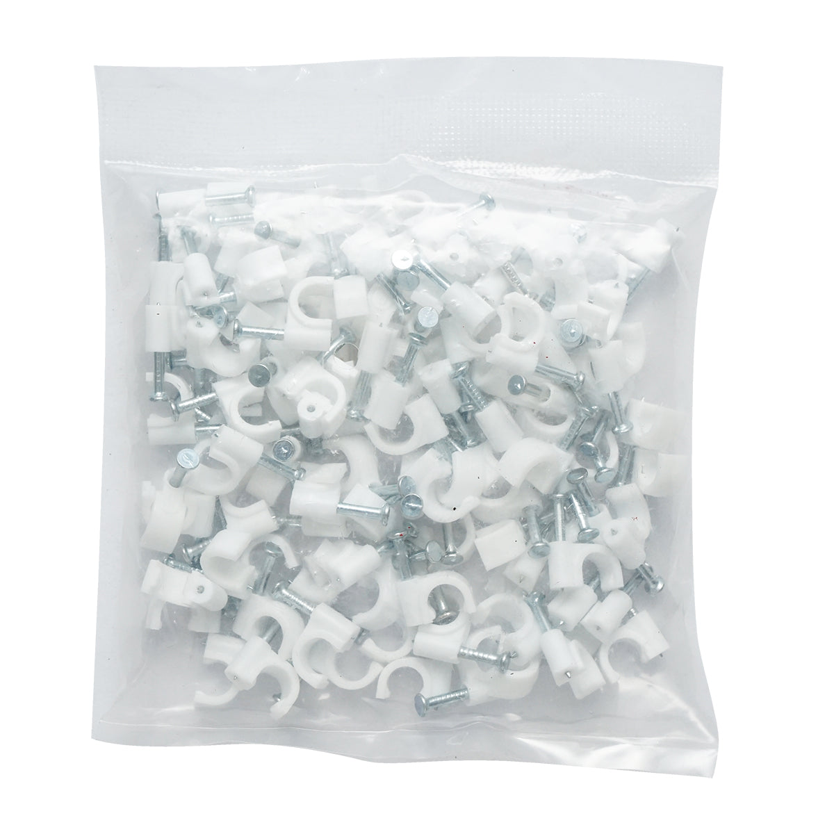 Fermaglio per chiodi in plastica da 6 mm per fissaggio cavi, 100 pezzi - immagine 4