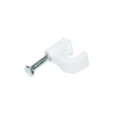 Fermaglio per chiodi in plastica da 6 mm per fissaggio cavi, 100 pezzi - immagine 2