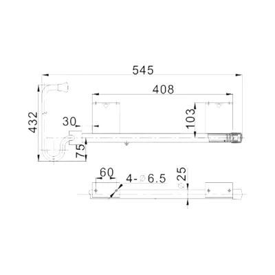 Fermaporta per rimorchio camion con supporto tipo francese in acciaio zincato 545mm - immagine 5