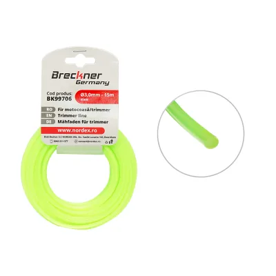 Filo a stella per decespugliatore, 3 mm x 15 m Breckner Germany