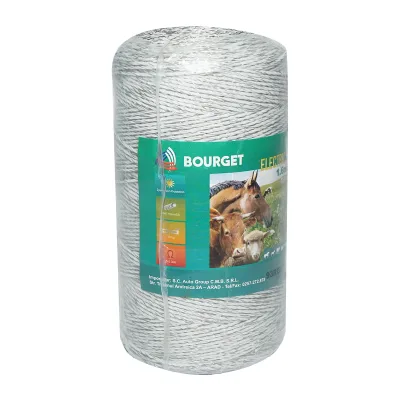 Filo bianco, diametro 1.6 mm, 6x0.16 mm SS, 400 m per recinzione elettrica, resistenza 5.5 Ohm, Bourget - immagine 2