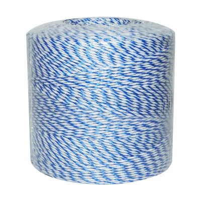 Filo bianco-blu, diametro 3 mm, 3x0.2 mm SS, 1000 m per recinzione elettrica, resistenza 7.8 Ohm, Bourget - immagine 2