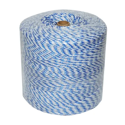 Filo bianco-blu, diametro 3 mm, 3x0.2 mm SS, 1000 m per recinzione elettrica, resistenza 7.8 Ohm, Bourget - immagine 3