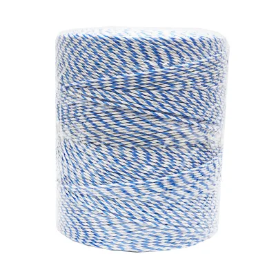 Filo bianco-blu, diametro 3 mm, inserto metallico 3x0.2 mm SS, resistenza 7.8 Ohm/m, 1000 m per recinzione elettrica, Thor - immagine 4