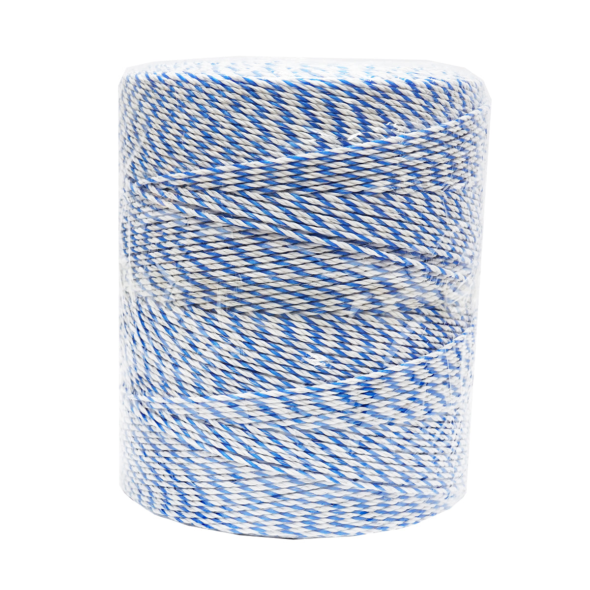 Filo bianco-blu, diametro 3 mm, inserto metallico 3x0.2 mm SS, resistenza 7.8 Ohm/m, 1000 m per recinzione elettrica, Thor - immagine 4