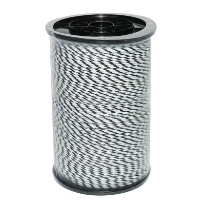Filo bianco-nero, diametro 4 mm, 3x0.2 mm SS, 500 m per recinzione elettrica, resistenza 9 Ohm, Bourget - immagine 3
