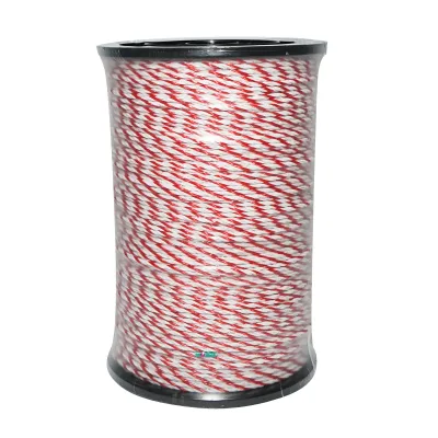 Filo bianco-rosso, diametro 4 mm, 6x0.2 mm SS, 500 m per recinzione elettrica, resistenza 4.5 Ohm, Bourget - immagine 3