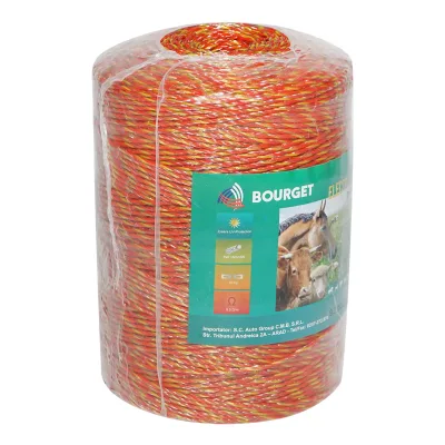 Filo giallo-rosso, diametro 2 mm, 6x0.16 mm SS, 500 m per recinzione elettrica, resistenza 5.5 Ohm, Bourget - immagine 2
