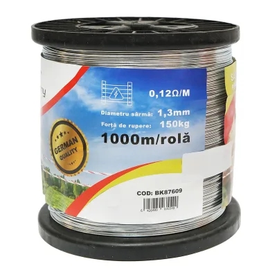 Filo metallico zincato recinto elettrico Ø1,3mm Lunghezza 1000mt, Recinzioni Elettriche Breckner Germany - immagine 3