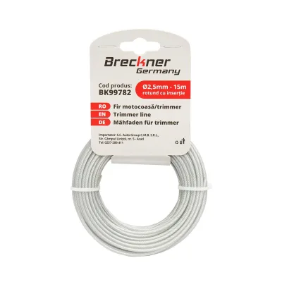 Filo per decespugliatore in nylon con inserto metallico 2.5mm X 15mt Filo per decespugliatore rinforzato, Filo Breckner Germany - immagine 2
