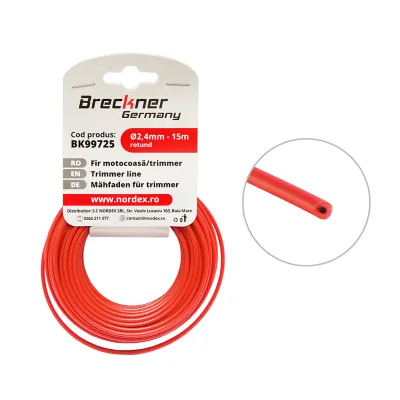Filo per decespugliatore tondo, 2,4 mm x 15 m Breckner Germany