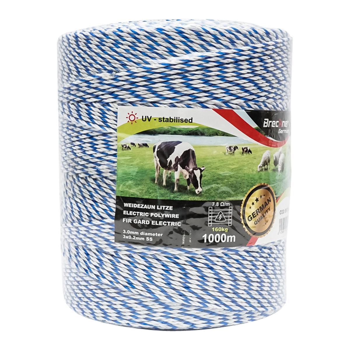 Filo per recinto elettrico, Lunghezza 1000 mt, Ø 3mm. 3x0.2mm. SS, 7,8 Ohm/m, recinzioni elettriche Breckner Germany - immagine 3