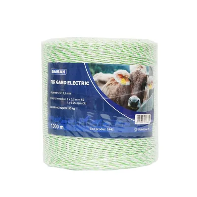 Filo per recinto elettrico, Lunghezza 1000 MT, Ø2.5mm 3x0.2mm SS 1x0.25mm Cu, recinzioni elettriche Breckner Germany - immagine 2