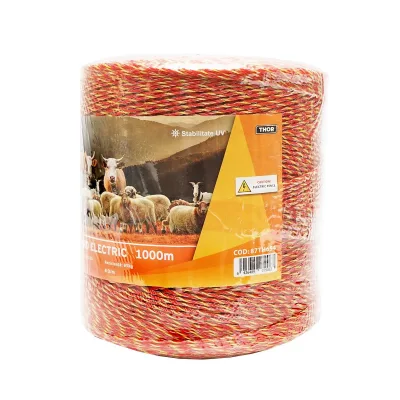 Filo per recinto elettrico, Lunghezza 1000 mt, Ø2mm. 6x0.15mm 8 Ohm/m SS, colore arancione/giallo, Recinzioni Elettriche Thor - immagine 3