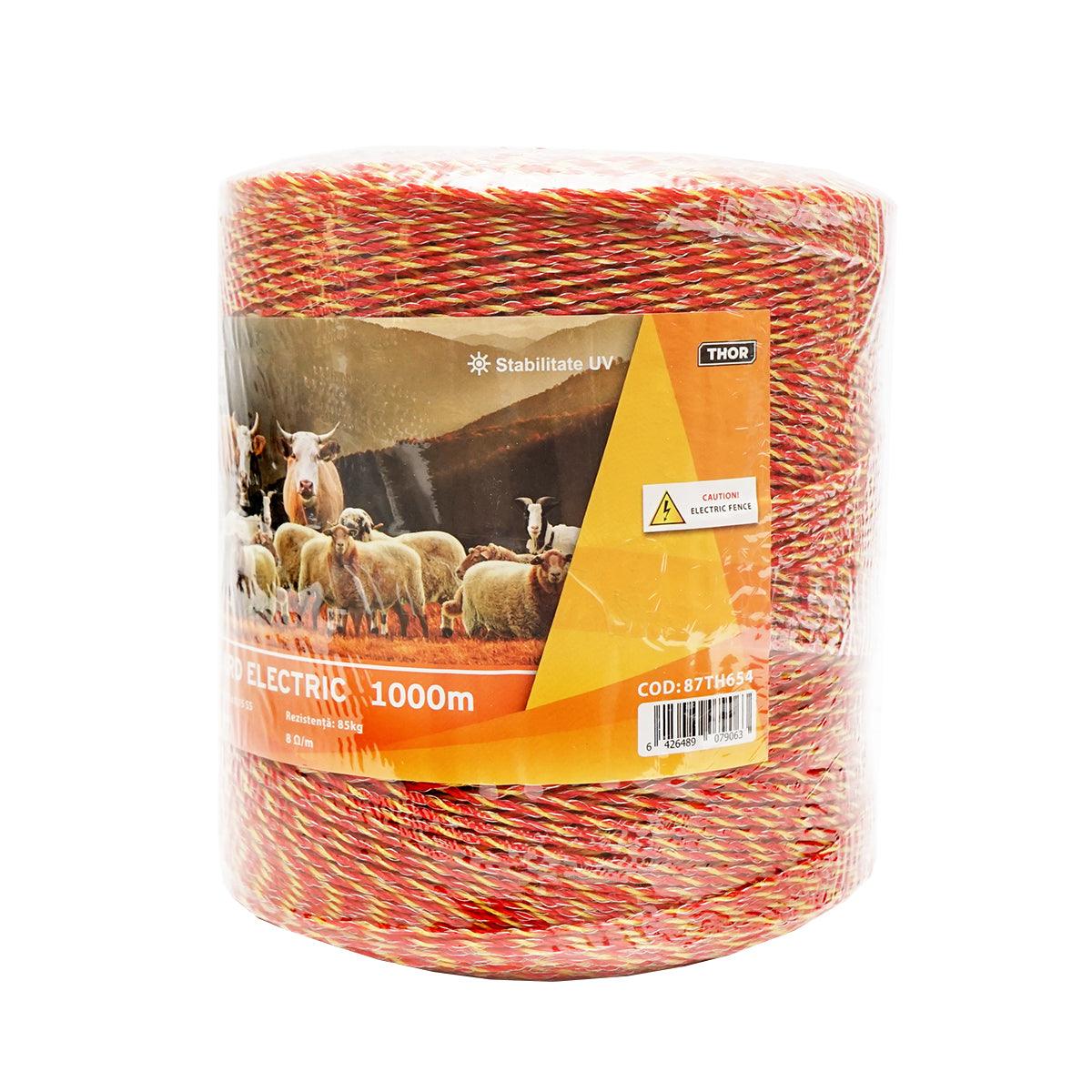 Filo per recinto elettrico, Lunghezza 1000 mt, Ø2mm. 6x0.15mm 8 Ohm/m SS, colore arancione/giallo, Recinzioni Elettriche Thor - immagine 3