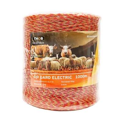 Filo per recinto elettrico, Lunghezza 1000 mt, Ø2mm. 6x0.15mm 8 Ohm/m SS, colore arancione/giallo, Recinzioni Elettriche Thor - immagine 2