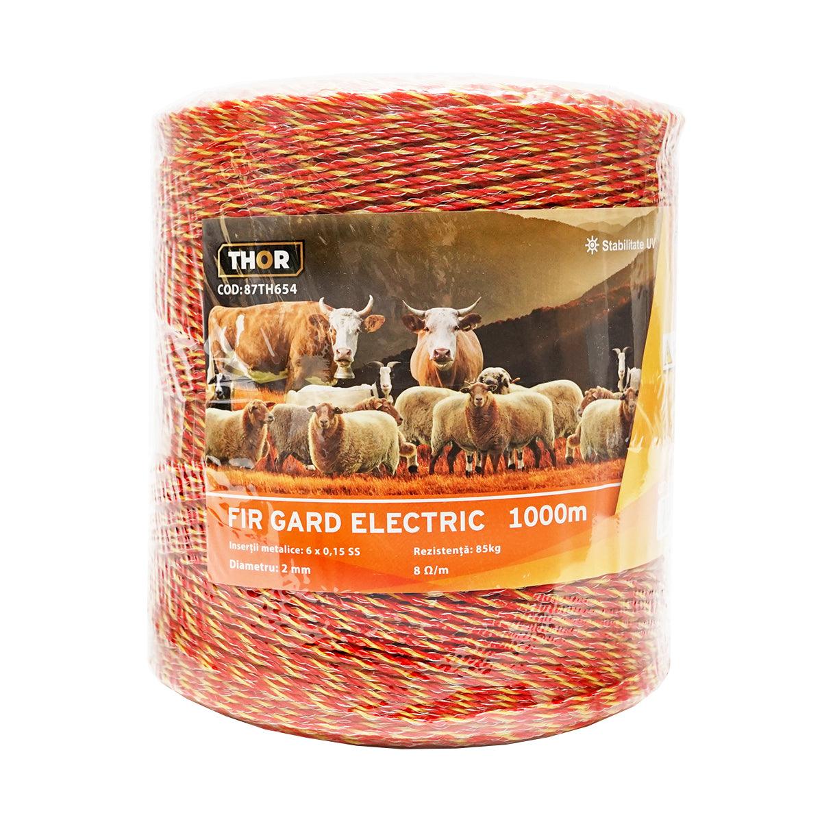 Filo per recinto elettrico, Lunghezza 1000 mt, Ø2mm. 6x0.15mm 8 Ohm/m SS, colore arancione/giallo, Recinzioni Elettriche Thor - immagine 2