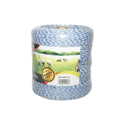 Filo per Recinto Elettrico, Lunghezza 1000 mt, Ø2mm. 6x0.2mm. SS, 3.8 Ohm/m, Colore Bianco/Blu, Recinzioni Elettriche Breckner Germany - immagine 2