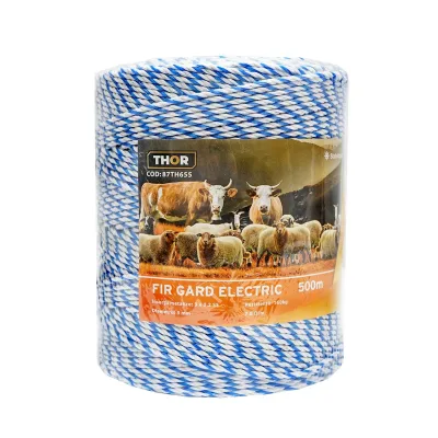 Filo per recinto elettrico, Lunghezza 500 mt, Ø 3mm. 3x0.2mm. SS, 7,8 Ohm/m, Colore Bianco/Blu, Recinzioni Elettriche Thor - immagine 2